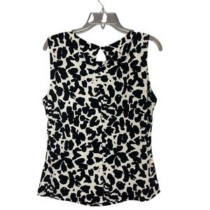 Calvin Klein Black and White Patterned Tank Top Sleeveless large